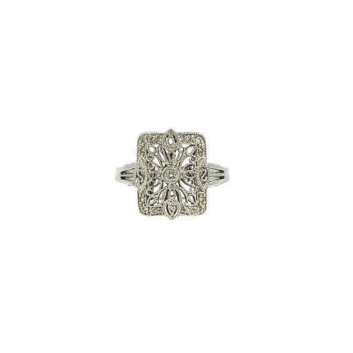 [703382400001] 14K White Gold Diamond Cocktail Ring