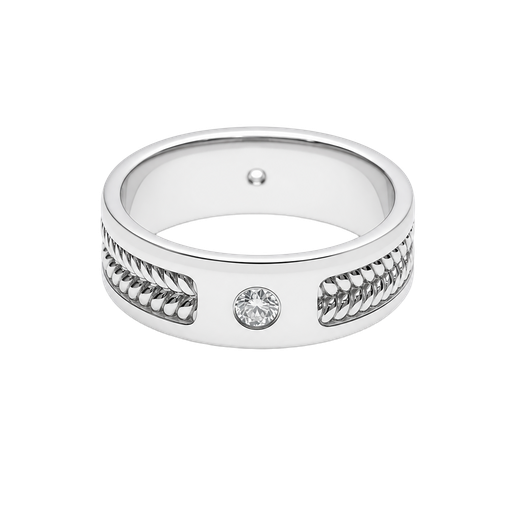 [733795200004] 14K White Gold Men's Band