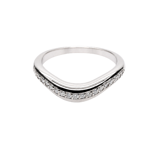[757119600001] 14K White Gold Diamond Band and Stackable Ring