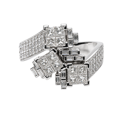 [740790000001] 14K White Gold Diamond Cocktail Ring