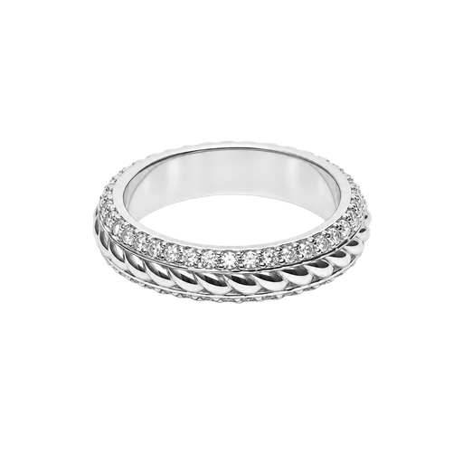 [746838000012] 14K White Gold Diamond Band