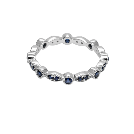 [700531200015] 14K White Gold Sapphire Ring