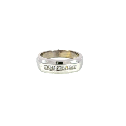 [904328339200] 14K White Gold Diamond Band 