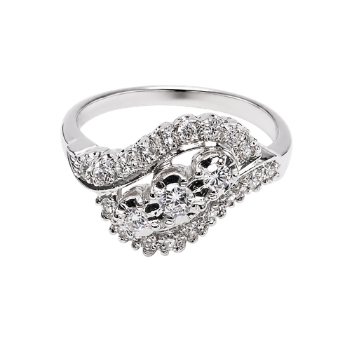 [867970800013] 14K White Gold Diamond Cocktail and Fashion Ring