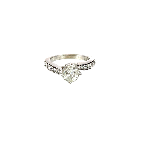 [639360000089] 14K White Gold Diamond Engagement Ring