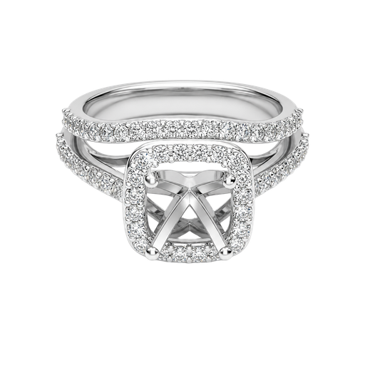 [770515200002] 14K White Gold Diamond Wedding Set