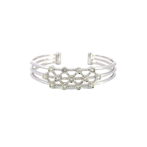 [872290800001] 14K White Gold Large Diamond Bracelet