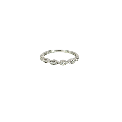 [897696000002] 14K White Gold Diamond Band and Stackable Ring