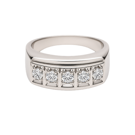 [897696000006] 14K White Gold Diamond Band Rings