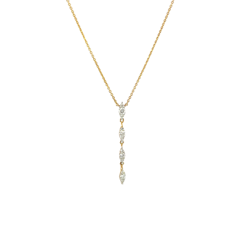[875746800009] 14K Yellow Gold Diamond Drop Necklace, 0.20ct tw