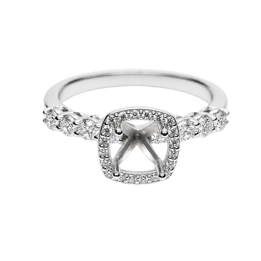 [865036800002] 14K White Gold Diamond Engagement Ring