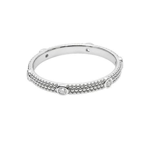 [803602800001] 14K White Gold Diamond Stackable Ring