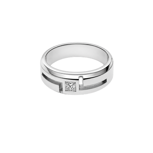 [873932400003] 14K White Gold Diamond Men's Ring