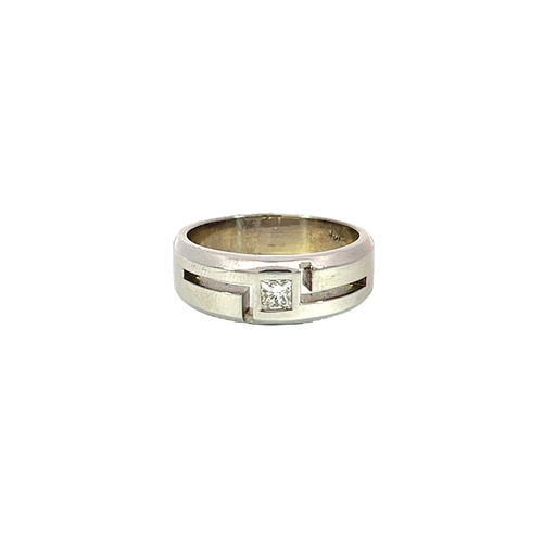 [873932400003] 14K White Gold Diamond Men's Ring