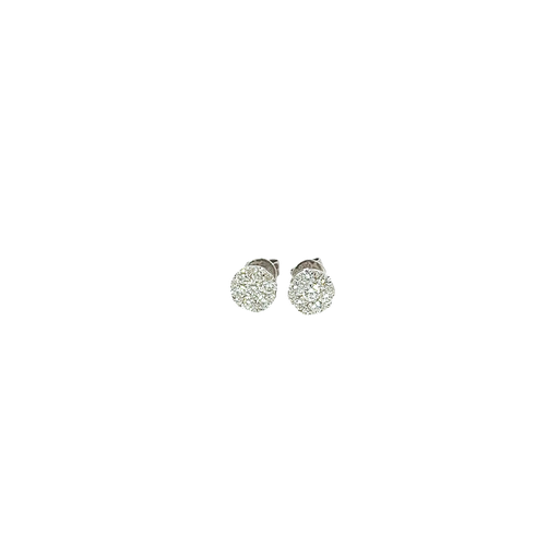 [864259200002] 14K White Gold Diamond Stud Earrings