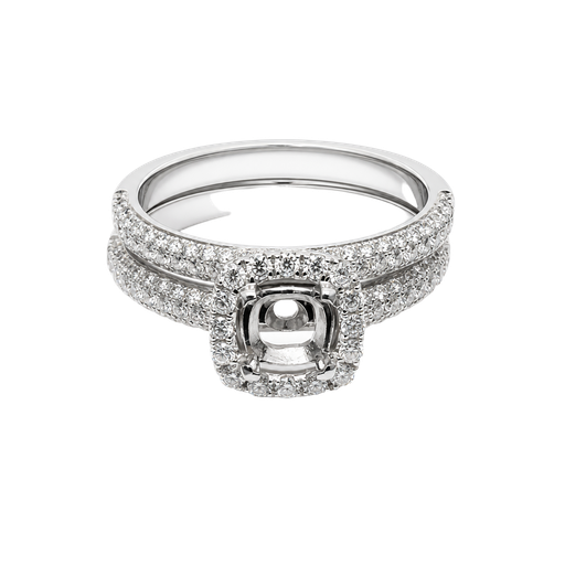 [827452800007] 14K White Gold Diamond Wedding Set