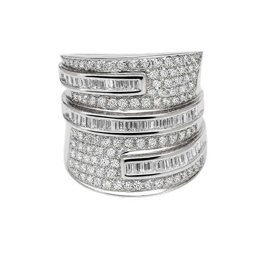 [832291200004] 14K White Gold Diamond Cocktail Ring