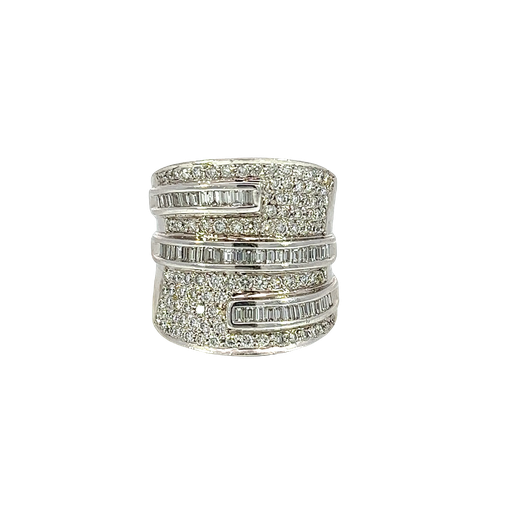 [832291200004] 14K White Gold Diamond Cocktail Ring