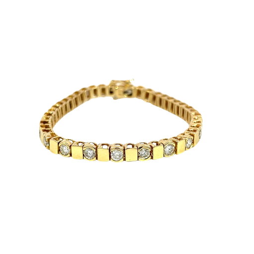 [893721600001] 14K Yellow Gold Diamond Tennis Bracelet