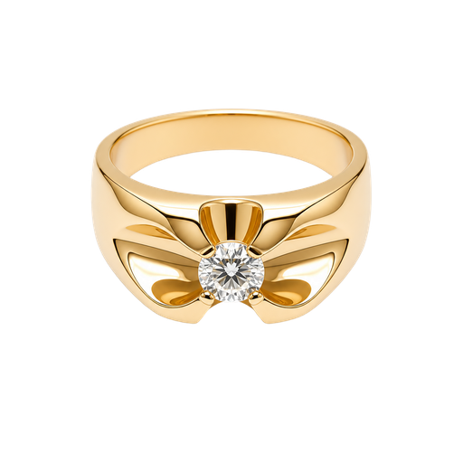 [666403200001] 14K Yellow Gold Diamond Men's Ring