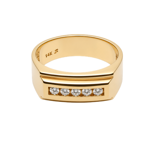 [830563200008] 14K Yellow Gold Diamond Men's Ring