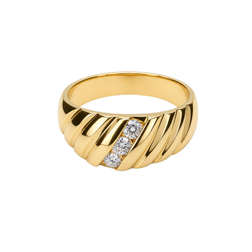 [737942400002] 14K Yellow Gold Diamond Band