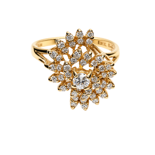 [743382000005] 14K Yellow Gold Diamond Cocktail Ring