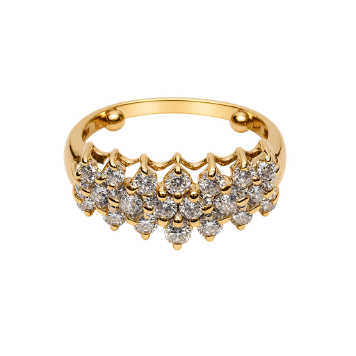 [868575600008] 14K Yellow Gold Diamond Cocktail Ring