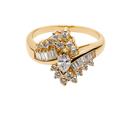 [830563200019] 14K Yellow Gold Diamond Fashion Ring