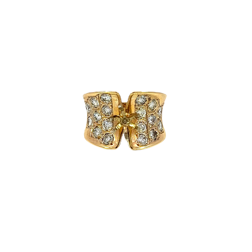 [639360000208] 14K Yellow Gold Diamond Cocktail Ring