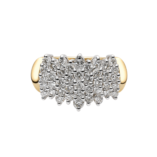 [867193200006] 14K Yellow Gold Diamond Cocktail Ring
