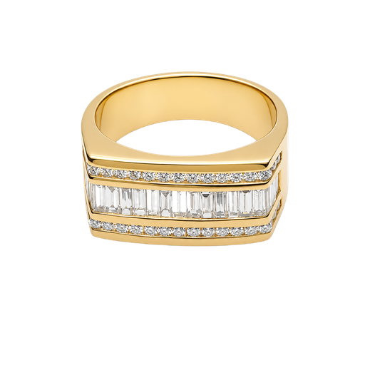 [896313600001] 14K Yellow Gold Diamond Cocktail Ring