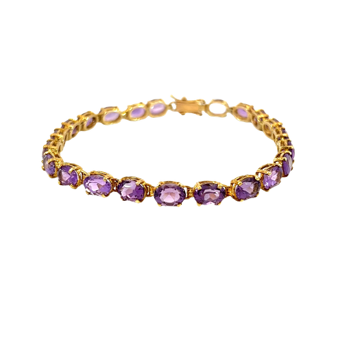[867970800024] 14K Yellow Gold Amethyst Fashion Bracelet