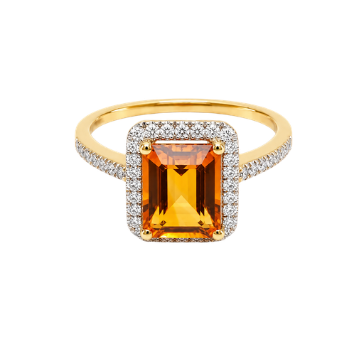 [639360000188] 14K Yellow Gold Diamond and Topaz Fashion Ring