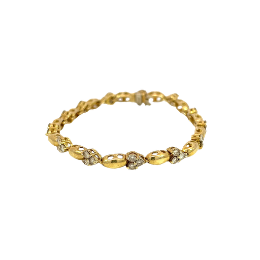 [795139200001] 14K Yellow Gold Diamond Fashion Bracelet