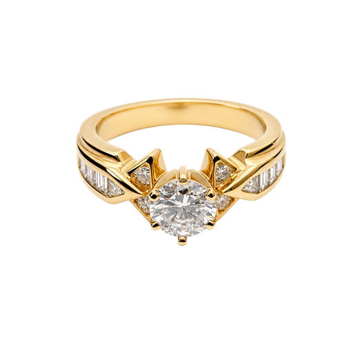 [679532400003] 14K Yellow Gold Diamond Engagement Ring