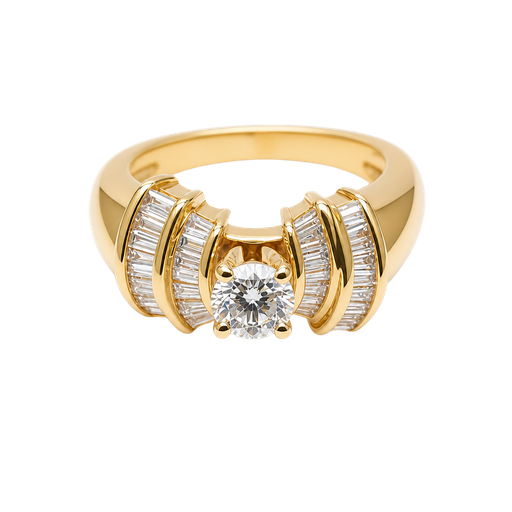 [830563200009] 14K Yellow Gold Diamond and Diamond Rings