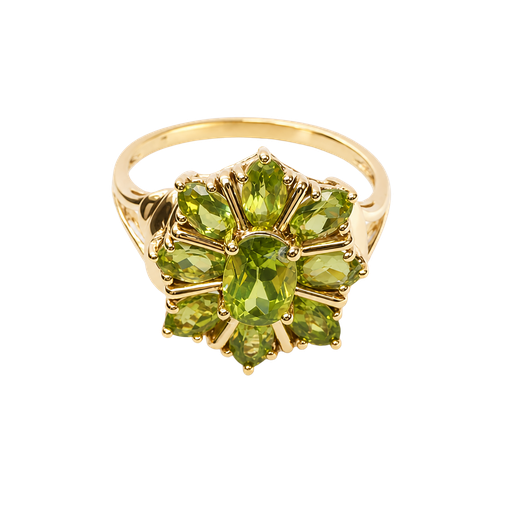 [890438400002] 14K Yellow Gold Peridot Cocktail Ring