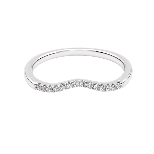 [875314800033] 18K White Gold Diamond Band and Stackable Ring