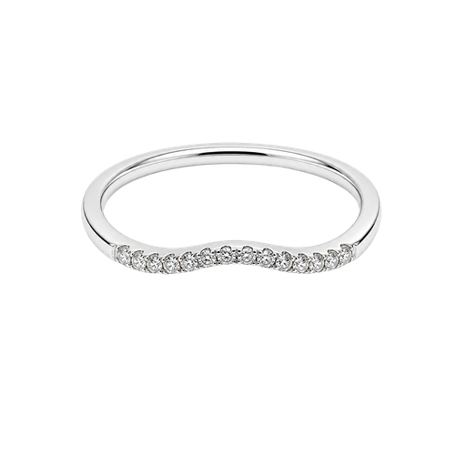 [882572400006] 18K White Gold Diamond Stackable Ring