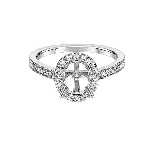 [875228400004] 18K White Gold Diamond Engagement Ring