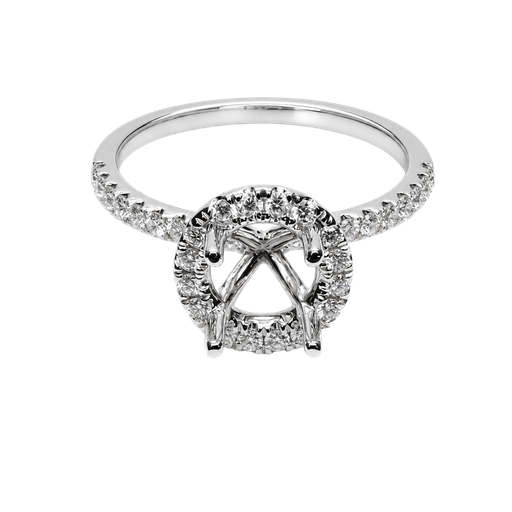 [875228400019] 18K White Gold Diamond Engagement Ring