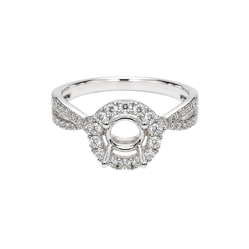 [875314800022] 18K White Gold Diamond Engagement Ring