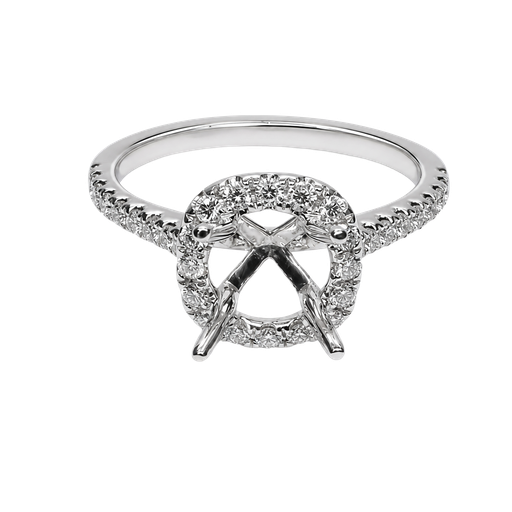 [875228400018] 18K White Gold Diamond Engagement Ring