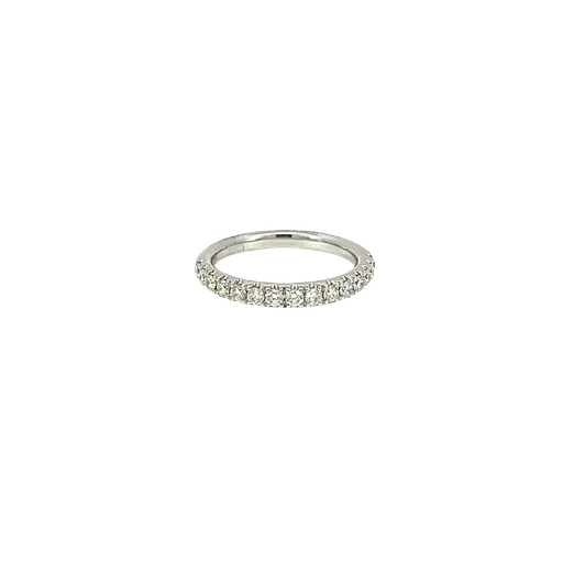 [875314800030] 18K White Gold Diamond Wedding Band Ring
