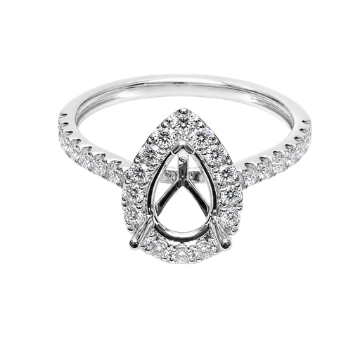 [875228400014] 18K White Gold Diamond Engagement Ring