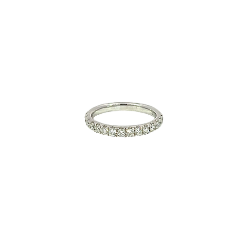 [875314800029] 18K White Gold Diamond Wedding Band Ring
