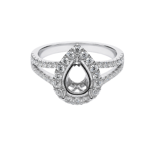 [875228400015] 18K White Gold Diamond Engagement Ring