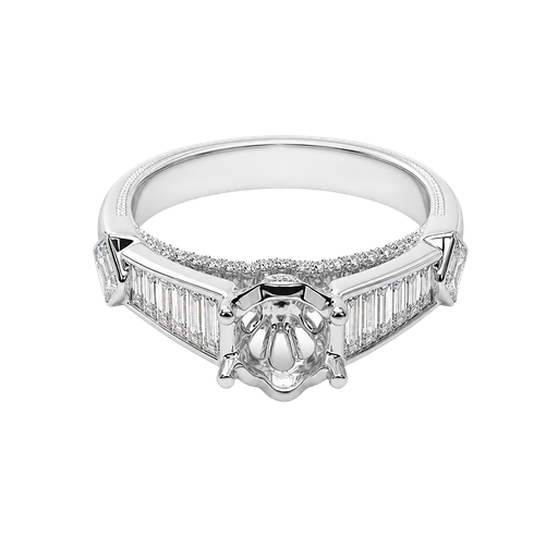 [639360000088] 18K White Gold Diamond Engagement Ring