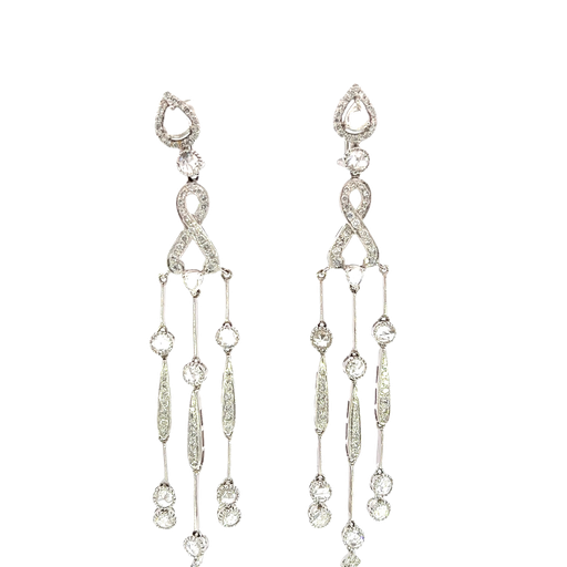 [852246000002] 18K White Gold 7.50ct Diamond Earrings